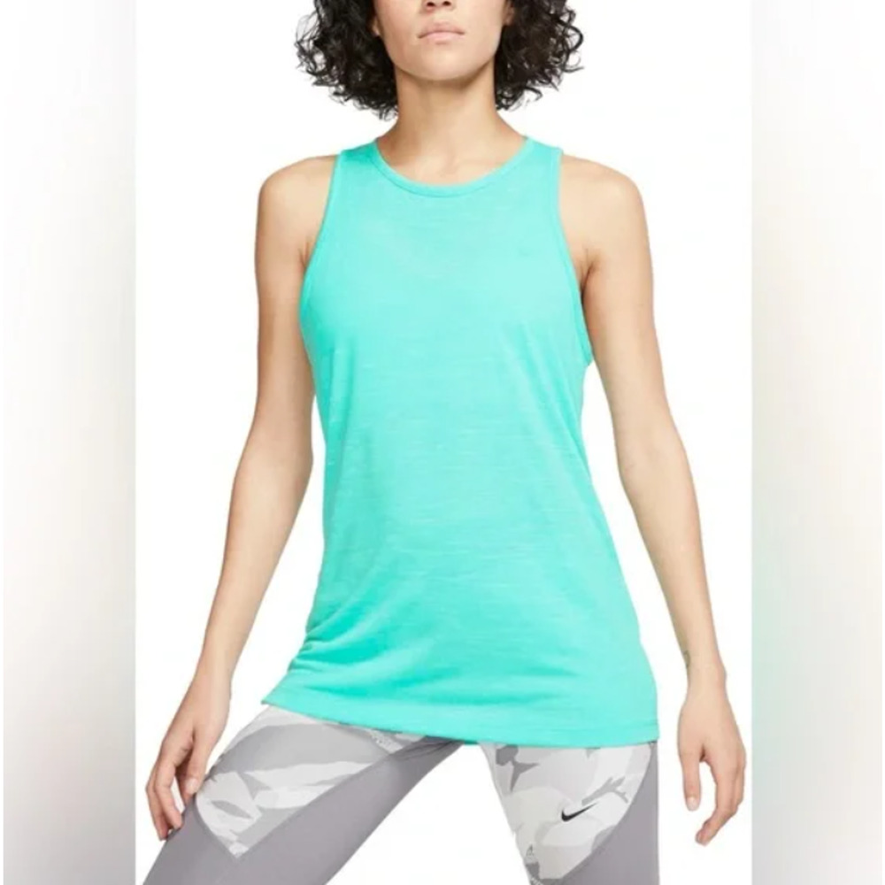 Nike Womens Dri-Fit Tomboy Veneer Tank Top in Aqua Size M 15841